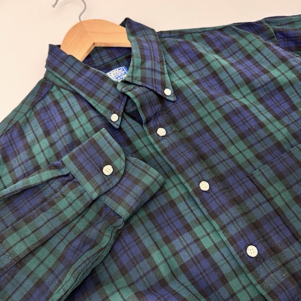 Vintage‎ Pendleton Shirt Mens L Green Blackwatch Tartan Flannel Long Sleeve Wool
